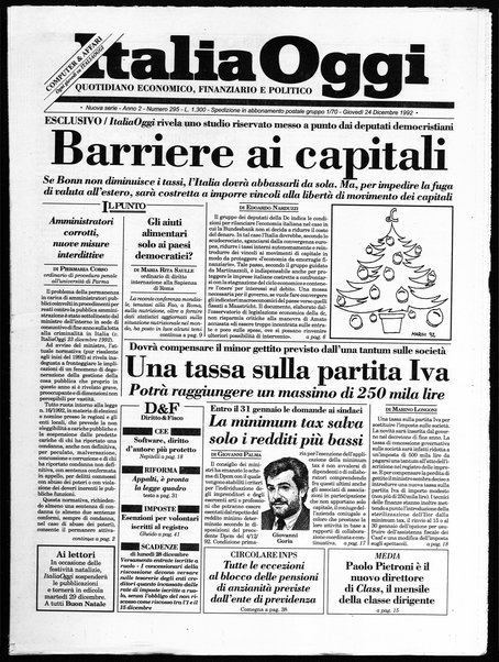 Italia oggi : quotidiano di economia finanza e politica